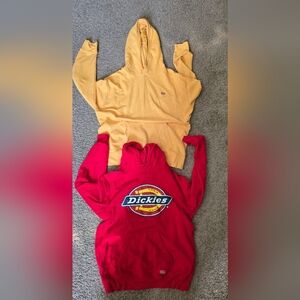 Dickies Red Hoodie & Levis Yellow Hoodie